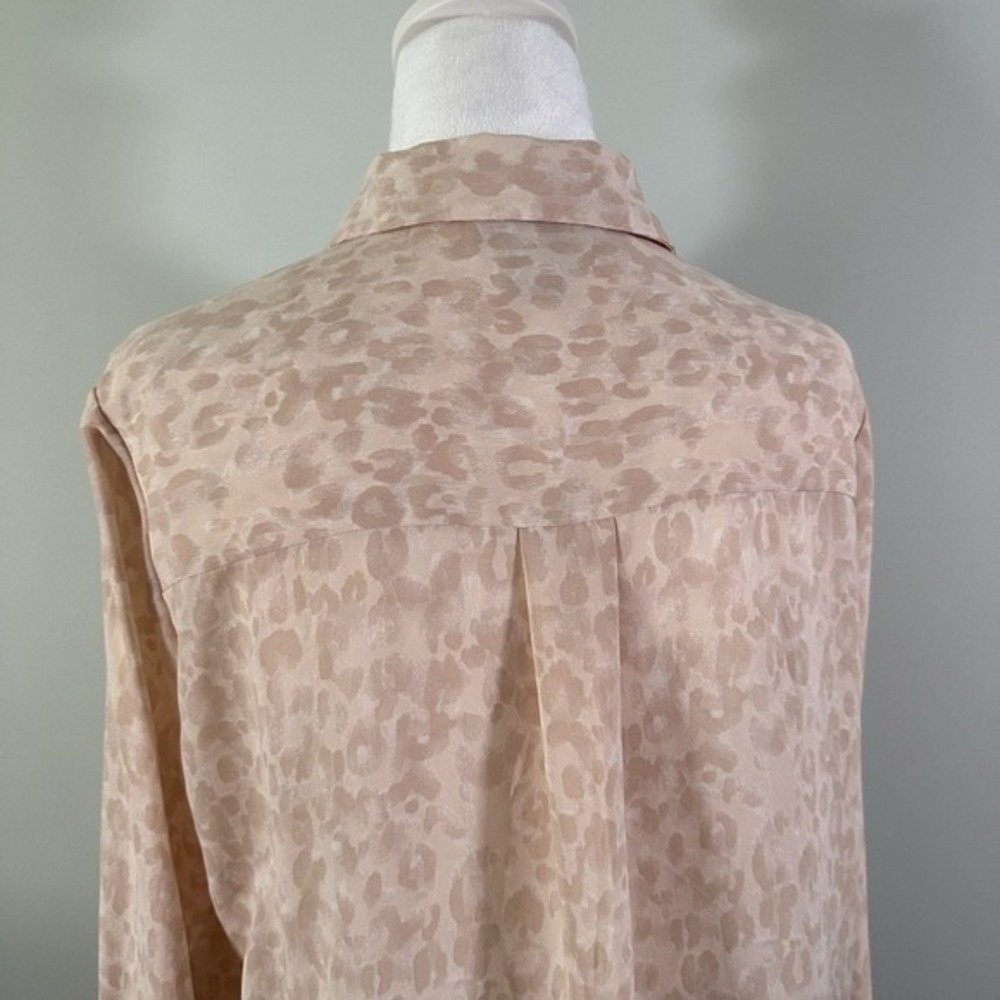Rachel Zoe Pink Leopard Blouse Large Long Sleeve Button‎ Down - Picture 5 of 9